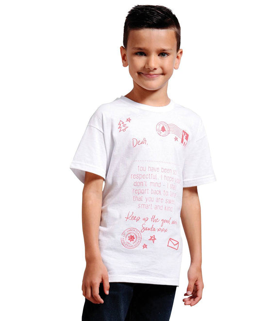 White - Personalisable kids letter to Santa tee