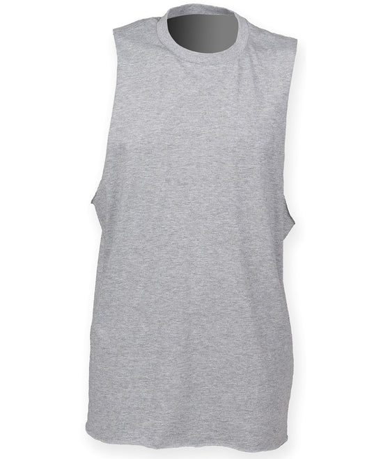 High neck slash armhole vest