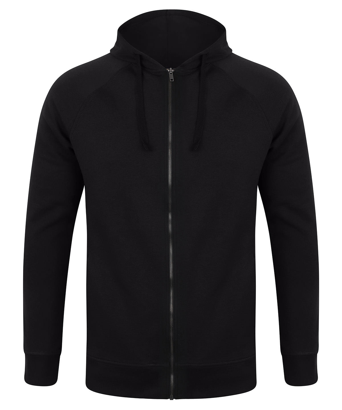 Unisex slim-fit zip-through hoodie