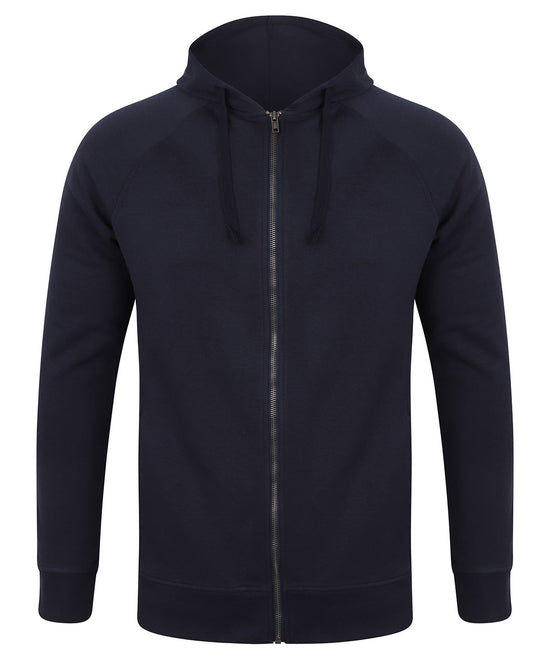 Unisex slim-fit zip-through hoodie