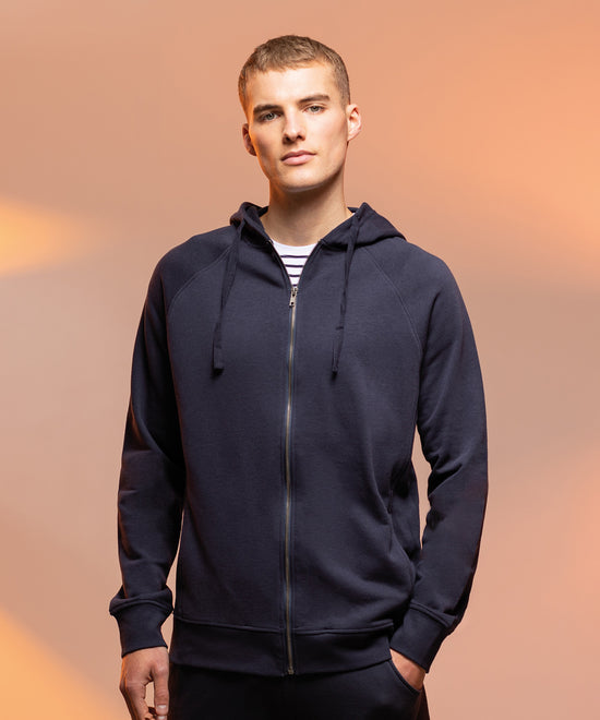 Unisex slim-fit zip-through hoodie